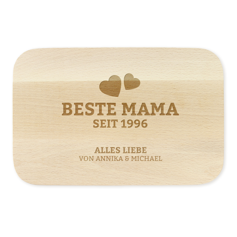 Frühstücksbrett mit Gravur - Beste Mama seit - personalisiert