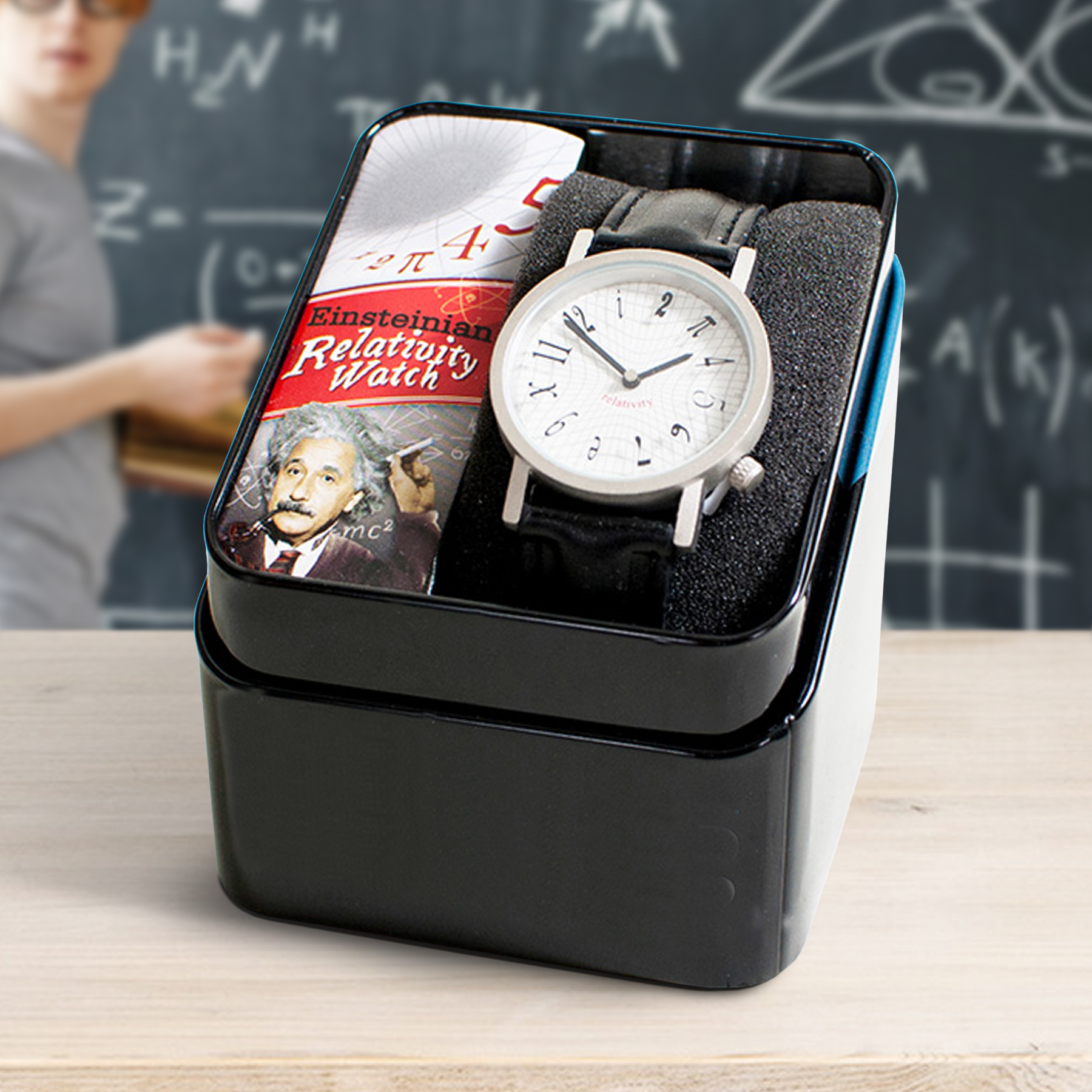 Einsteins Relativitätstheorie Uhr mit Lederarmband